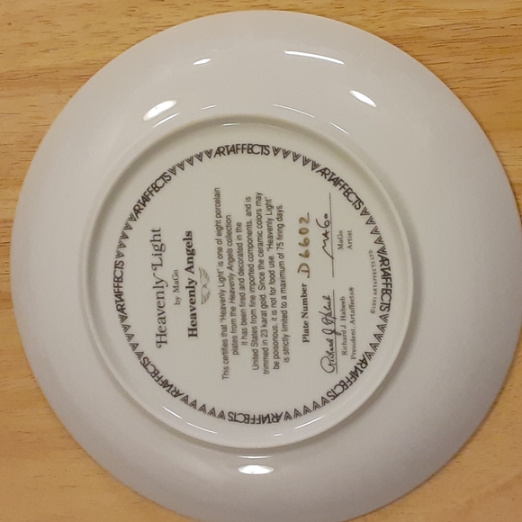 Vintage Artaffects Ltd Ed Heavenly Light Cert MaGo Heavenly Angels Plate NWOT - Picture 5 of 8
